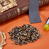 200Sets 4 Colors Brass with Iron Flat Square Rivets FIND-FH0011-33B-5