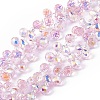 Transparent Electroplate Glass Beads Strands LS-EGLA-F152A-AB03-1