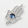 Hamsa Hand/Hand of Fatima /Hand of Miriam with Eye Brass Cubic Zirconia Links ZIRC-D083-P-1