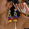 Halloween Alloy & Acrylic & Resin & Glass & Cotton Cord Tassel Dangle Earrings FS-WGA02EE-22-1