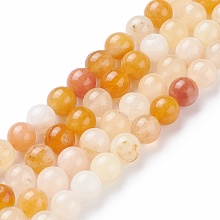 Natural Topaz Jade Bead Strands G-K153-B22-8mm