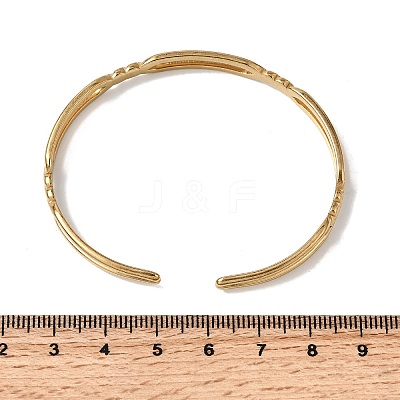 304 Stainless Steel Cuff Bangles for Women BJEW-H635-02G-1