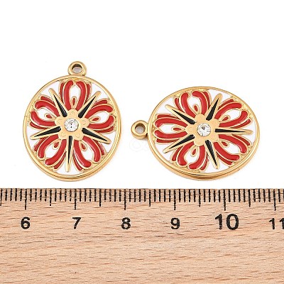 304 Stainless Steel & Enamel Pendants RB-CBA5A59-03G-01-1