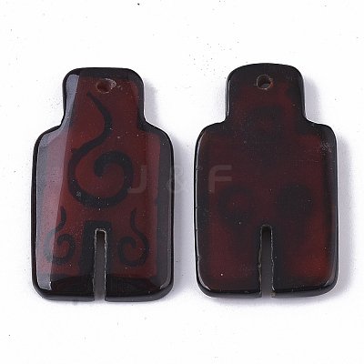 Hand Painting Natural Agate Pendants G-S359-066-1