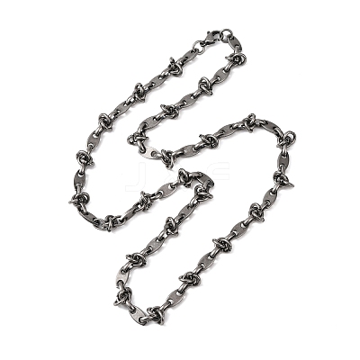 Vintage 304 Stainless Steel Oval Link Chain Necklaces NJEW-C115-05AS-1
