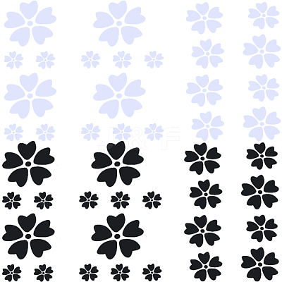 4 Sheets 2 Colors Flower PVC Waterproof Car Stickers DIY-GF0008-94B-1