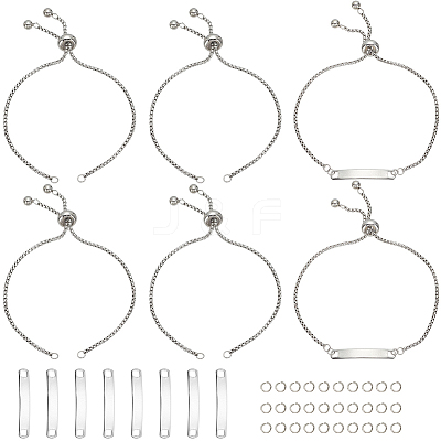 10Pcs Adjustable 304 Stainless Steel Slider Bracelet Making DIY-SC0026-30B-1