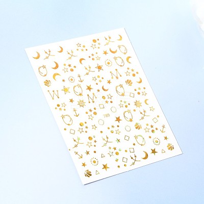 Metallic Nail Decals Stickers MRMJ-R088-29-M-1