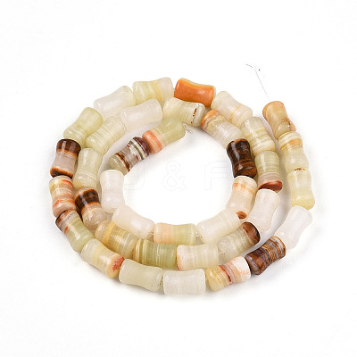 Natural Green Banded Calcite(Afghan Jade) Beads Strands G-T140-87-1