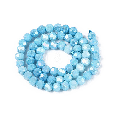 Anti-Tarnish Electroplate Glass Beads Strands EGLA-ZX010-6mm-15-1