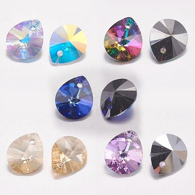Faceted K9 Glass Rhinestone Charms RGLA-F053-C-001-M-1