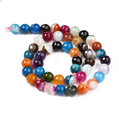 Natural Striped Agate/Banded Agate Beads Strands G-H1593-6mm-6-1