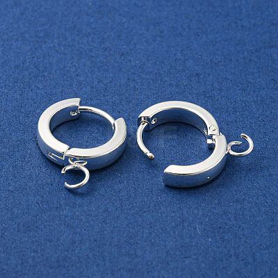 201 Stainless Steel Huggie Hoop Earrings Findings STAS-A167-01M-S-1