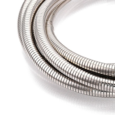 Iron Round Snake Chains Bangle BJEW-T022-01P-1