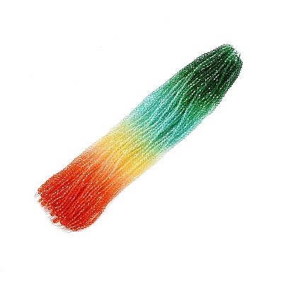 Gradient Color Baking Paint Glass Bead Strands DGLA-A039-T4mm-A013-1