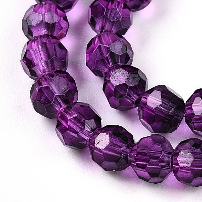 Baking Paint Transparent Glass Beads Strands LS-DGLA-A035-T4mm-A09-1