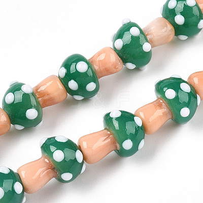 Handmade Lampwork Beads Strands X-LAMP-N024-09E-1