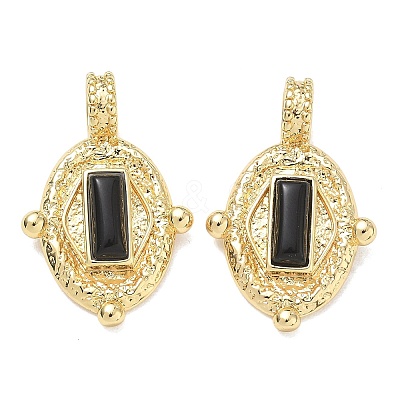 Rack Plating Brass Pave Cubic Zirconia Pendants CU-CBA01AA-04G-1