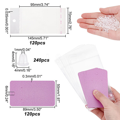 120Pcs Blank kraft Paper Earring Card Holder for Earring Display DIY-PH0009-96A-1