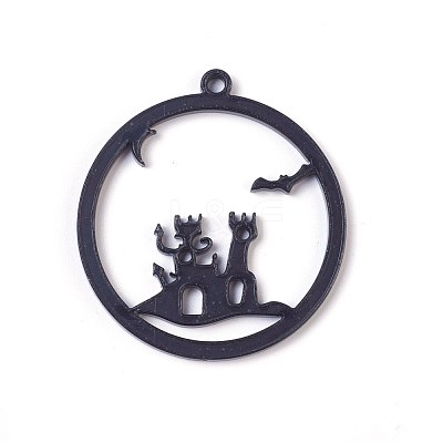 Acrylic Open Back Bezel Pendants X-KY-WH0019-12-1