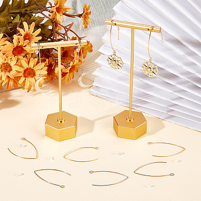 60Pcs 2 Colors 304 Stainless Steel Earring Hooks STAS-BBC0004-47-1