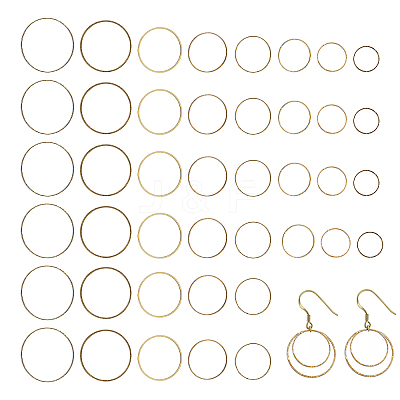 240Pcs 8 Style Brass Linking Rings FIND-CA0006-05AB-1