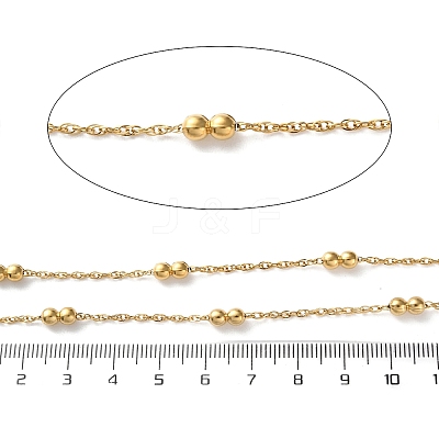 304 Stainless Steel Cable Chains with Beads CHS-F020-08G-1