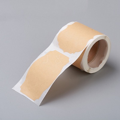 Self-Adhesive Kraft Paper Gift Tag Stickers DIY-G021-08-1