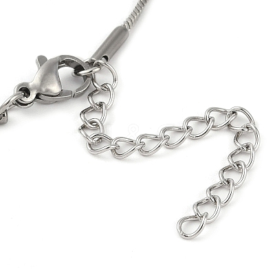 304 Stainless Steel Snake Chain Anklets AJEW-G024-07P-1