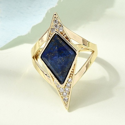 Brass Micro Pave Cubic Zirconia Cuff Rings for Women GG-CBA7610-11G-02-1