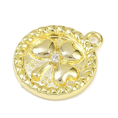 Brass Pave Clear Cubic Zirconia Pendants KK-L238-06G-1
