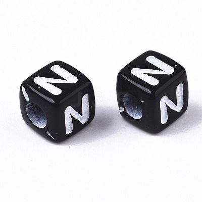 Opaque Acrylic Beads SACR-N002-01N-1