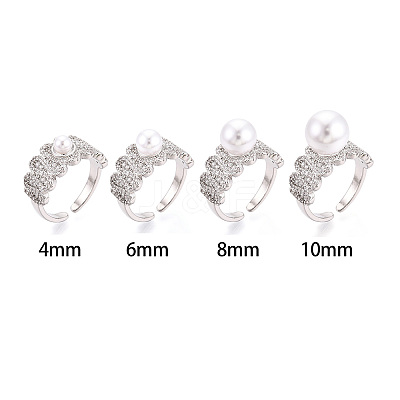 Brass Micro Pave Cubic Zirconia Cup Peg Ring Settings KK-N274-24P-1