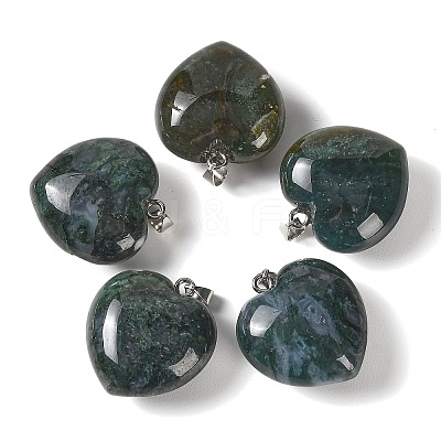 Natural Moss Agate Pendants GG-CBAA0EE-04P-01-1