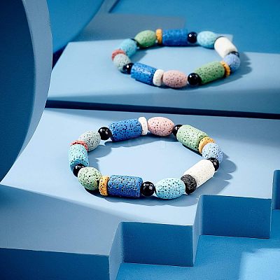 Natural Lava Rock Beads Strands G-NB0001-57-1