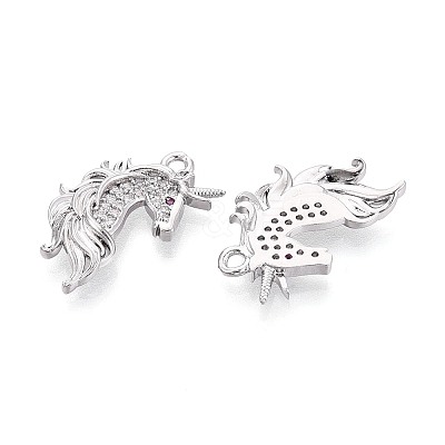 Brass Pave Clear Cubic Zirconia Pendants KK-T081-03P-1
