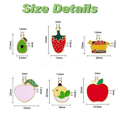 60Pcs 6 Style Alloy Enamel Pendants FIND-DC0002-37-1