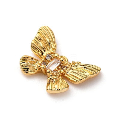 Brass Micro Pave Cubic Zirconia Charms KK-F898-07G-1