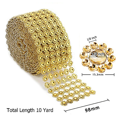 Plastic Sparkling Flower Shape Mesh Wrap Roll DIY-CJC0001-08B-1