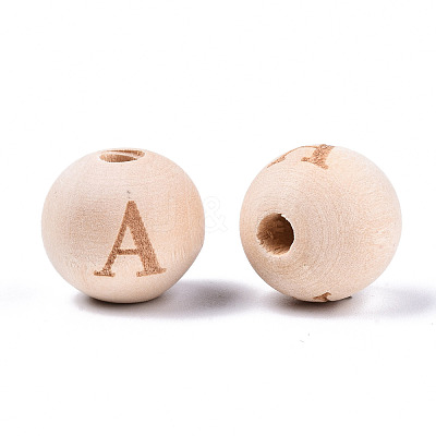 Unfinished Natural Wood European Beads WOOD-S045-143A-01-1