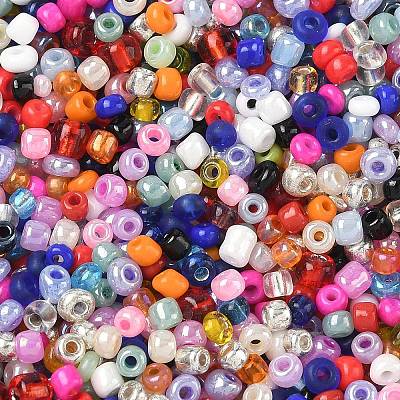Dyed 8/0 Loose Round Glass Seed Beads SEED-L001-01-1