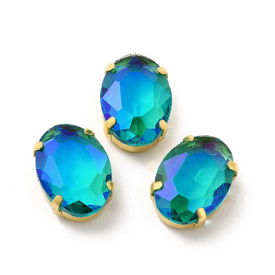 Moonlight Effect Oval Sew on Rhinestone GLAA-P055-01B-G01-1