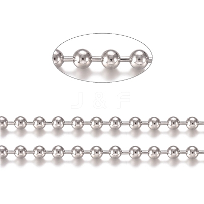 Tarnish Resistant 304 Stainless Steel Ball Chains CHS-E021-13K-P-1