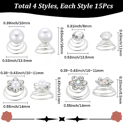 Spiral Hair Pin Coil Iron Hair Accessories OHAR-SP0001-12A-1