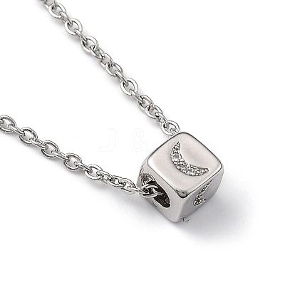 Cube Micro Pave Cubic Zirconia Pendant Necklaces & Bracelets Sets SJEW-JS01116-01-1