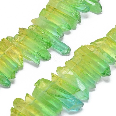 Natural Dyed Quartz Pointed Beads Strands G-G791-12-1