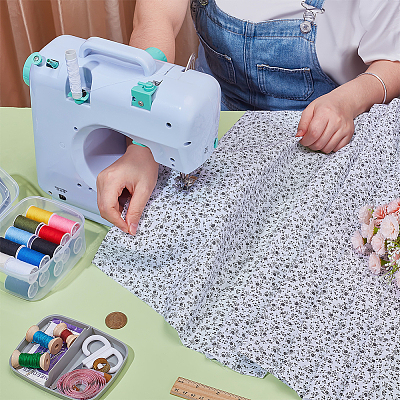 Flower Pattern Cotton Fabric DIY-WH0671-238A-1