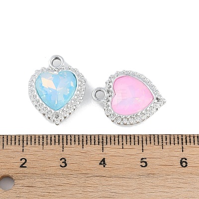 UV Plating Alloy with Mixed Color Glass Rhinestone Pendants FIND-M018-36P-1