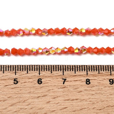 AB Color Plated Opaque Glass Beads Strands GLAA-G127-02O-1