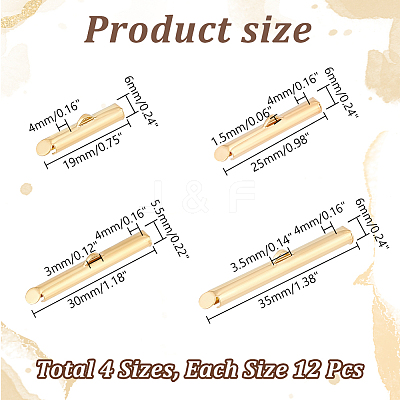 48Pcs 4 Styles 304 Stainless Steel Slide On End Clasp Tubes STAS-UN0058-14-1